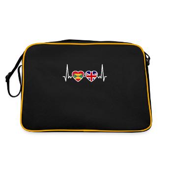 Grenada UK Herzschlag Flagge Britische Grenadier - Retro Tasche - Schwarz/Gold - Hinten