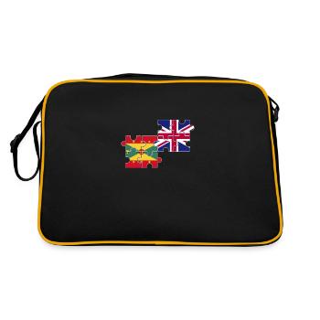 Grenada UK Flagge Britische Grenadier - Retro Tasche - Schwarz/Gold - Hinten
