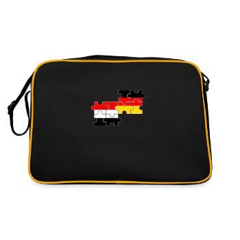 Yémen Allemagne Drapeau Allemand Yéménite - Sac Retro - noir/or - Dos