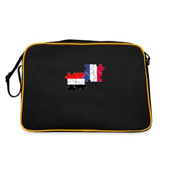 Yémen France Drapeau Français Yéménite - Sac Retro - noir/or - Dos