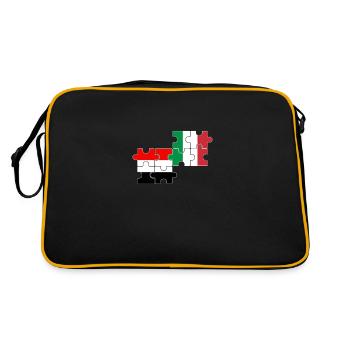 Yémen Italie Drapeau Italien Yéménite - Sac Retro - noir/or - Dos