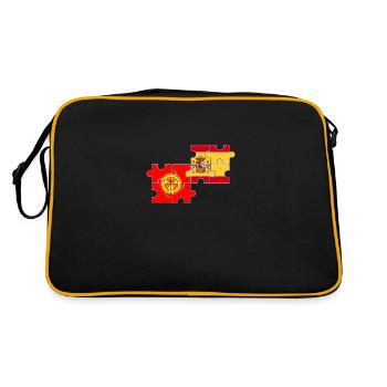 Kirghizistan Espagne Drapeau Kirghizistan espagnol - Sac Retro - noir/or - Dos