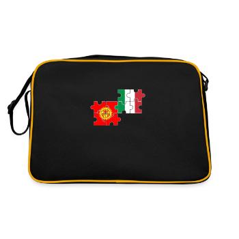 Kirghizistan Italie Drapeau Kirghize italien - Sac Retro - noir/or - Dos