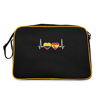 Colombie Espagne Heartbeat Flag Colombien - Sac Retro - noir/or - Dos