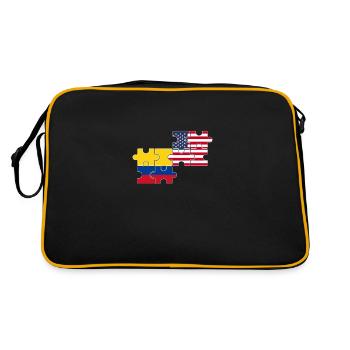 Colombie USA Flag Amérique Colombien - Sac Retro - noir/or - Dos