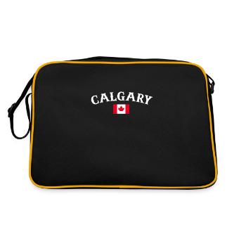 Calgary, Canada, Canadian flag, Canadian - Retro Bag - black/gold - Back