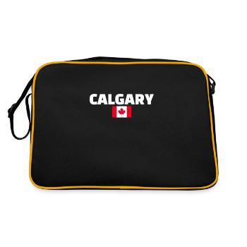 Calgary, Canada, Canadian flag, Canadian - Retro Bag - black/gold - Back