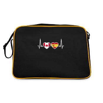 Canada Espagne Vintage Heartbeat Drapeau Canadien - Sac Retro - noir/or - Dos