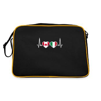 Canada Italie Vintage Heartbeat Flag Canadien - Sac Retro - noir/or - Dos