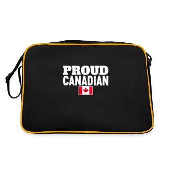 Proud Canadian Canada Canadian Flag Canadian - Retro Bag - black/gold - Back