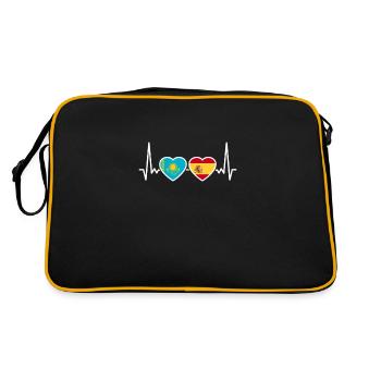 Kazakhstan Espagne Heartbeat Drapeau Kazakhstan - Sac Retro - noir/or - Dos