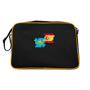Kazakhstan Espagne Drapeau Espagnol Kazakh - Sac Retro - noir/or - Dos