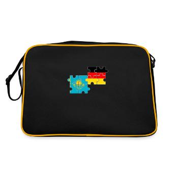 Kazakhstan Allemagne Drapeau allemand Kazakh - Sac Retro - noir/or - Dos