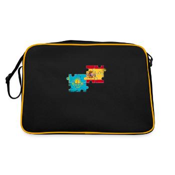 Kazakhstan Espagne Drapeau Vintage Espagnol Kazakh - Sac Retro - noir/or - Dos
