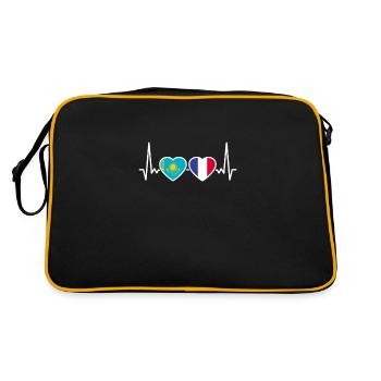 Kazakhstan France Heartbeat Drapeau Kazakhstan - Sac Retro - noir/or - Dos