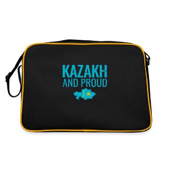 Kazakh et fier carte Kazakhstan Drapeau kazakh - Sac Retro - noir/or - Dos