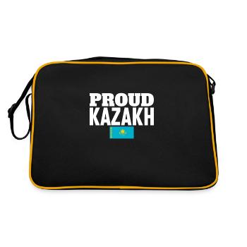 Fier Kazakh Kazakhstan Kazakh Drapeau kazakh - Sac Retro - noir/or - Dos