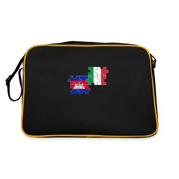 Cambodge Italie Drapeau Cambodgien - Sac Retro - noir/or - Dos