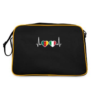 Cameroun Italie Heartbeat Flag Camerounais - Sac Retro - noir/or - Dos