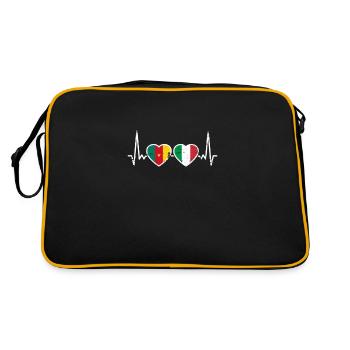 Cameroon Italy Vintage Heartbeat Flag - Retro Bag - black/gold - Back