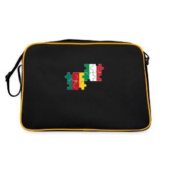 Cameroun Italie Drapeau Italiens Camerounais - Sac Retro - noir/or - Dos