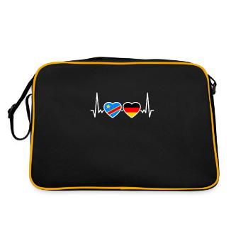 RD Congo Allemagne Heartbeat Flag Congolais - Sac Retro - noir/or - Dos