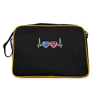 RD Congo UK Heartbeat Flag Congolais - Sac Retro - noir/or - Dos