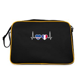 Cape Verde France Heartbeat Flag Cape Verde - Retro Bag - black/gold - Back