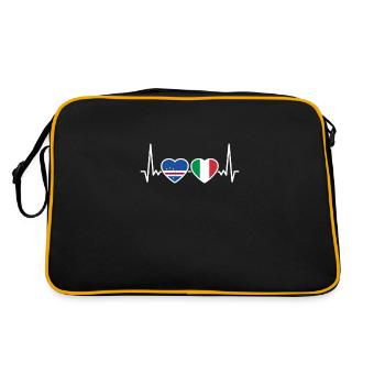 Cape Verde Italy Heartbeat Flag Cape Verde - Retro Bag - black/gold - Back
