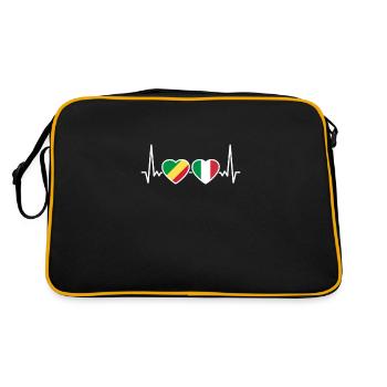 République du Congo Italie Heartbeat Flag Congola - Sac Retro - noir/or - Dos