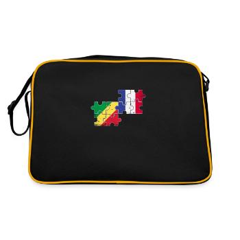 République du Congo France Vintage Flag Congolais - Sac Retro - noir/or - Dos