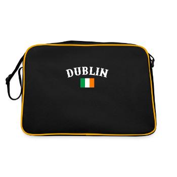 Dublin, Irlande, Drapeau, Irlandais irlandais - Sac Retro - noir/or - Dos