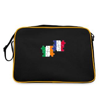 Irlande France Drapeau Français Irlandais - Sac Retro - noir/or - Dos