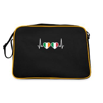Irlande Italie Heartbeat Flag Italien Irlandais - Sac Retro - noir/or - Dos