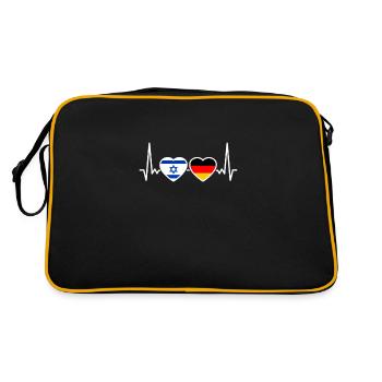 Israël Allemagne Heartbeat Flag Israël - Sac Retro - noir/or - Dos