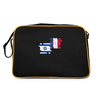 Israël France Drapeau Français Israélien - Sac Retro - noir/or - Dos