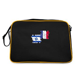 Israël France Vintage Flag Israélien - Sac Retro - noir/or - Dos