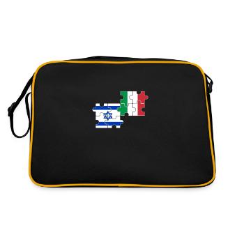 Israël Italie Drapeau Italien Israélien - Sac Retro - noir/or - Dos