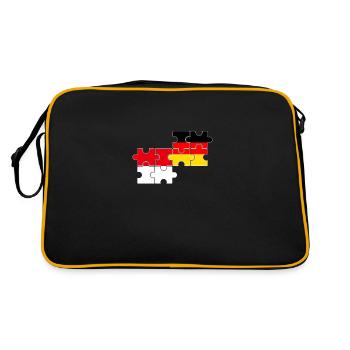 Indonésie Allemagne Drapeau Allemand Indonésien - Sac Retro - noir/or - Dos
