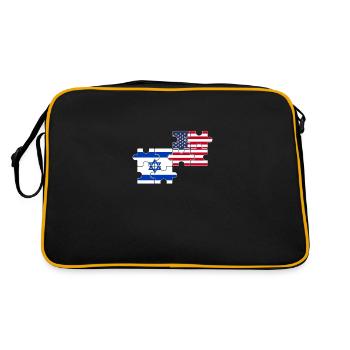 Israël USA Drapeau Américain Israélien - Sac Retro - noir/or - Dos