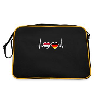 Iraq Germany heartbeat flag German Iraqis - Retro Bag - black/gold - Back