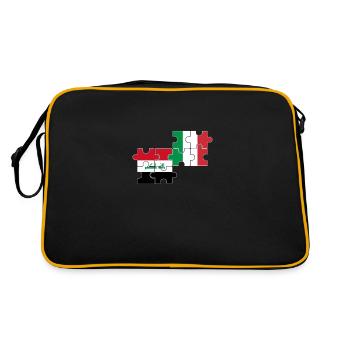 Irak Italien Flagge Italienisch Iraker - Retro Tasche - Schwarz/Gold - Hinten