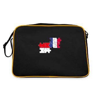 Indonésie France Drapeau Indonésien - Sac Retro - noir/or - Dos