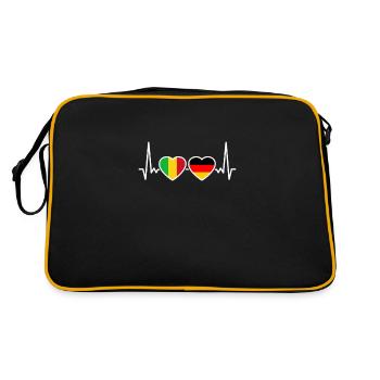 Mali Germany Heartbeat Flag German Malians - Retro Bag - black/gold - Back