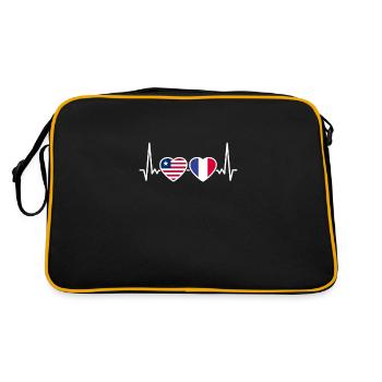 Libéria France drapeau battant le cœur Libériens - Sac Retro - noir/or - Dos