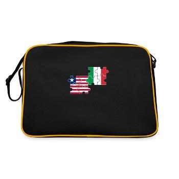 Libéria Italie Drapeau Libériens italiens - Sac Retro - noir/or - Dos