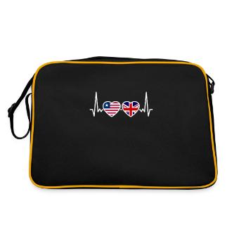 Libéria Royaume-Uni Heartbeat Flag Libériens britanniques - Sac Retro - noir/or - Dos