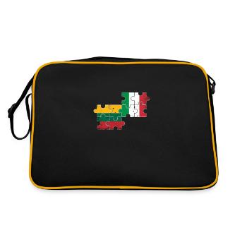 Lithuania Italy Vintage Flag Italian Lithuanian - Retro Bag - black/gold - Back