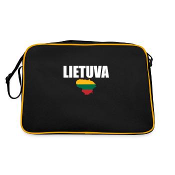 Lietuva Carte Lituanie Drapeau lituanien Lituaniens - Sac Retro - noir/or - Dos