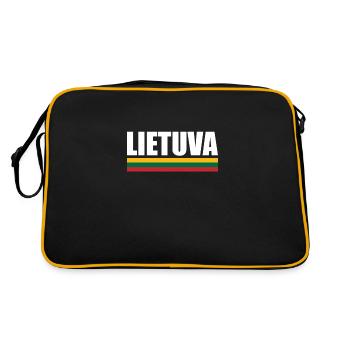 Lietuva Lituanie Drapeau lituanien Lituanien - Sac Retro - noir/or - Dos
